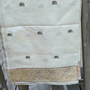 Vintage Silk with real Gold Thread  Stole/Shawl